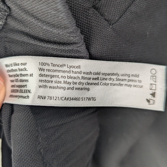 Eileen Fisher Black Tencel Lyocell Pants S - Picture 4 of 4